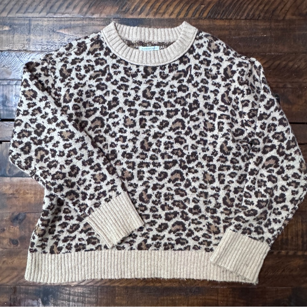 American Eagle Outfitters Leopard Print Sweater